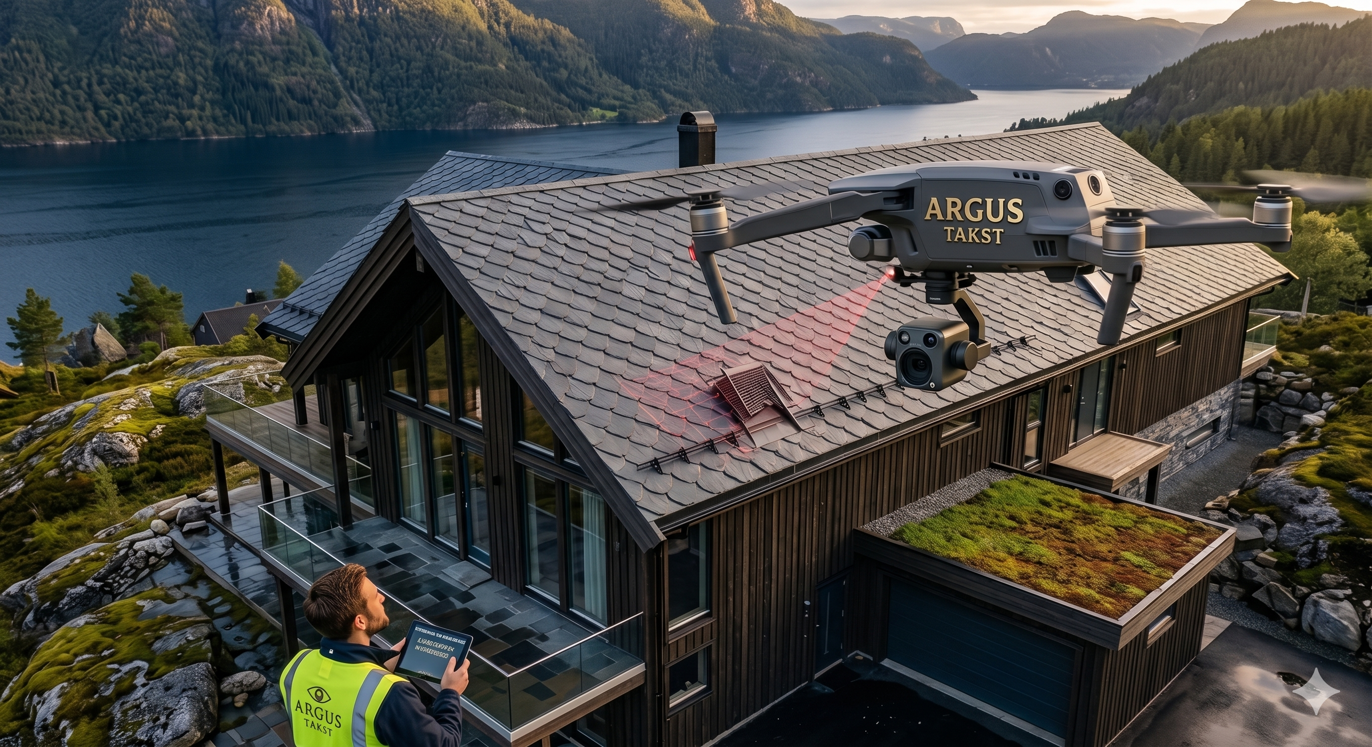 Dronetakst av norsk bolig fra luften